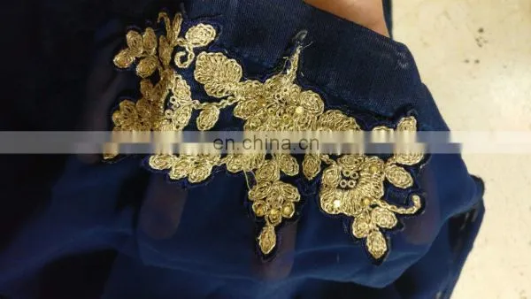 Women Blue Color Party Wear Anarkali Style Semi Stitched Dress Material 2017 (anarkali Dresses) photo-5