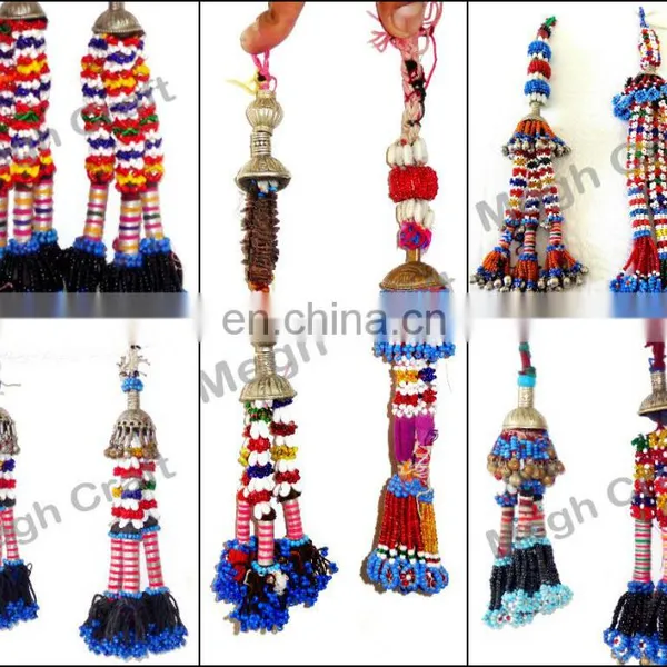 Kuchi Tribal Beaded Tassels -Bulk Afghani Tassels-Bohemian Wall Hanging- Door Hanging - Belly Dance Tassels