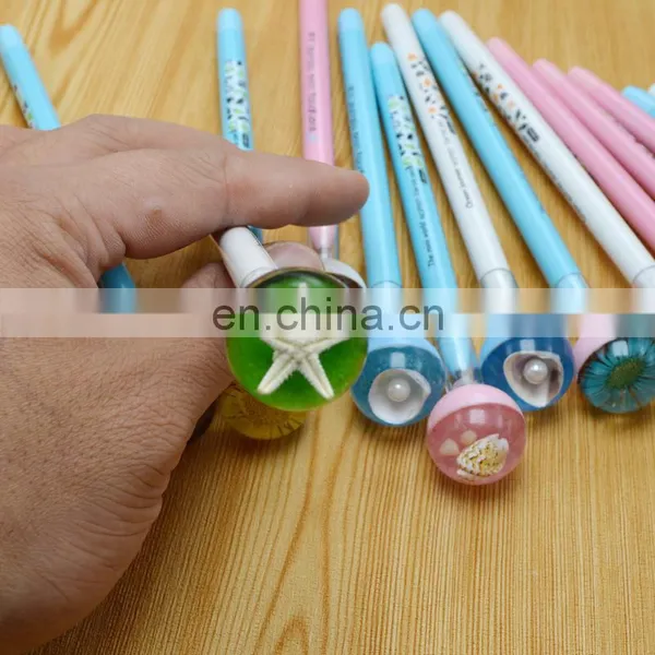 Office and School Novelty Fancy Creature Ballpoint Pen for Children and Kids With Spiral Shell,flower,starfish,scorpin photo-2