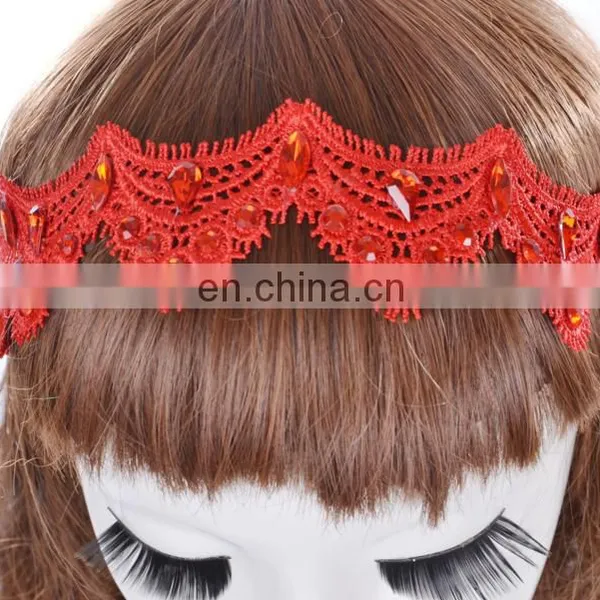 Lace Hair Headband Lace Crochet Headband Bridal Red Hair Hook