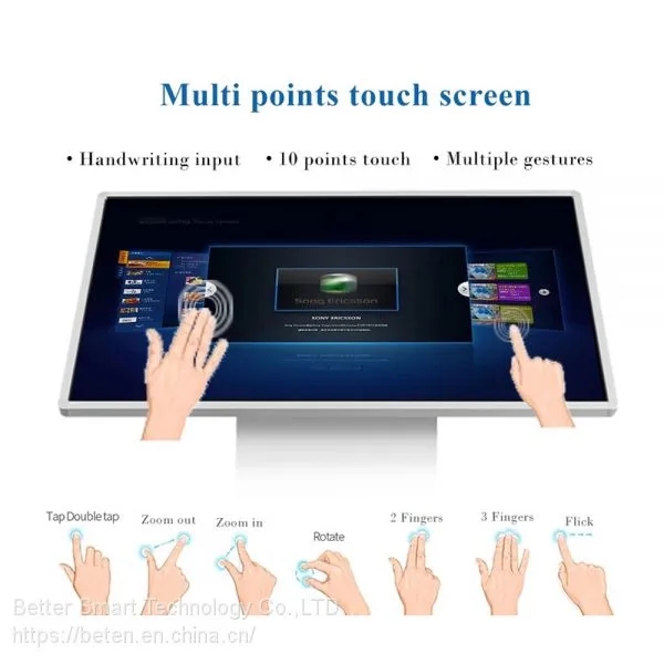 Interactive Touch Screen Display Floor Standing Kiosk 32'' 43'' 49