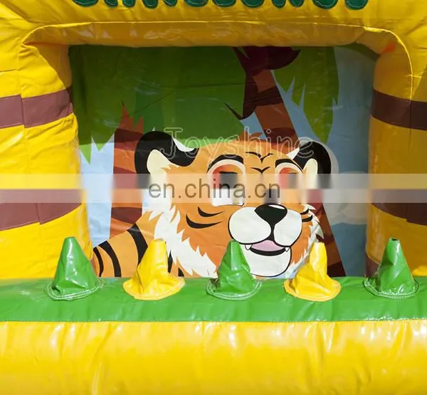 Jungle Themed Inflatable Carnival Game Set Big Mouth Baseball Basketball Hoverball Games For Events photo-3