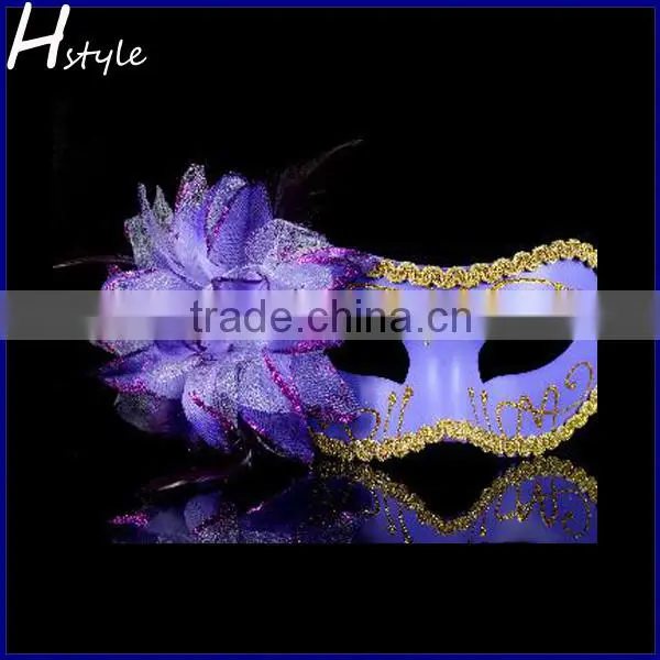 PVC Funny Masquerade Party Mask With Flower SC072 photo-3