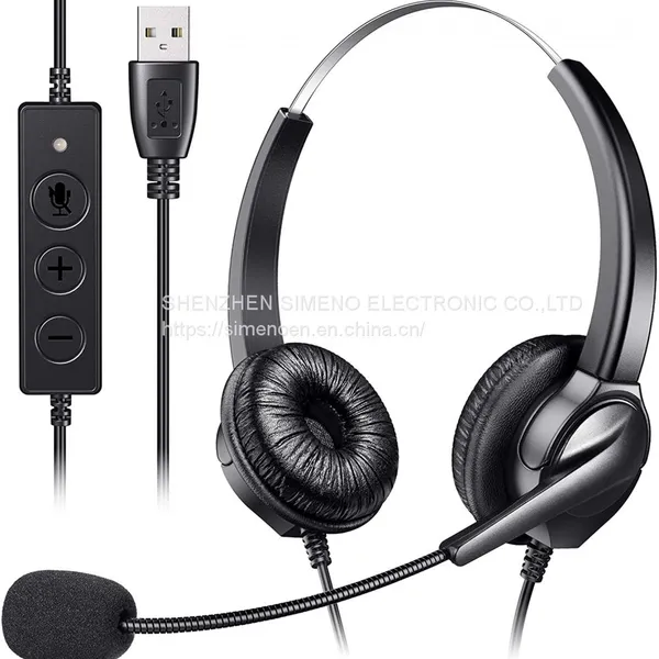 USB-наушники с микрофоном для ПК, Yme компьютерные наушники с шумоотключающим микрофоном, стереофоничные проводные наушники для ПК, ноутбуков, колл-центров, службы поддержки клиентов