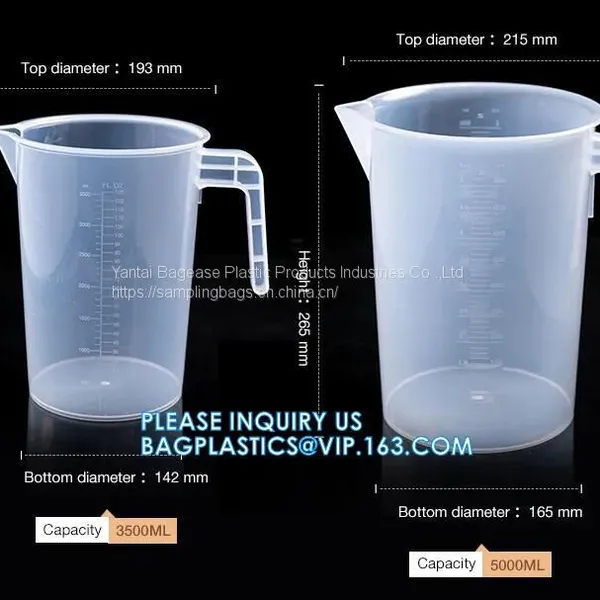 Factory Custom Logo Lab Graduated Plastic Measuring Cup/Jug With Handle, Laboratory Good Price 500ml 1000ml Plastic Measuring photo-3