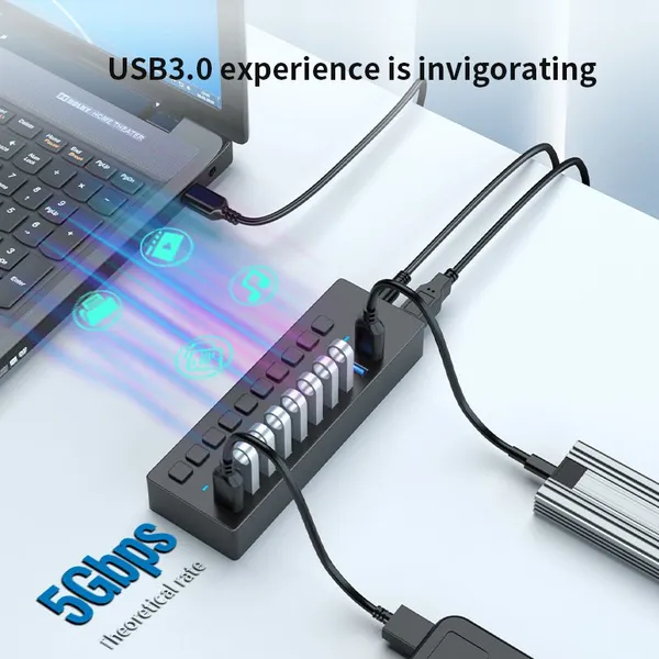 10-port USB-B to USB3.0 Hub photo-2