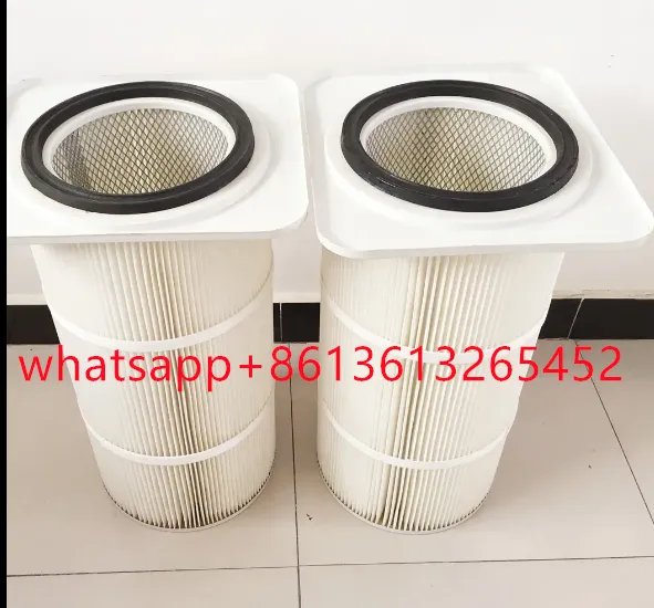 Plasma Cutting Machine Square Flange Dust Filter Element Flame Retardant Coated Polyester Fiber Dust Filter Cartridge 325*1000