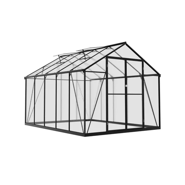 Outdoor Polycarbonate Garden Greenhouse With Durable Aluminum Frame and Roof Vent for Year-Round Plant Growing