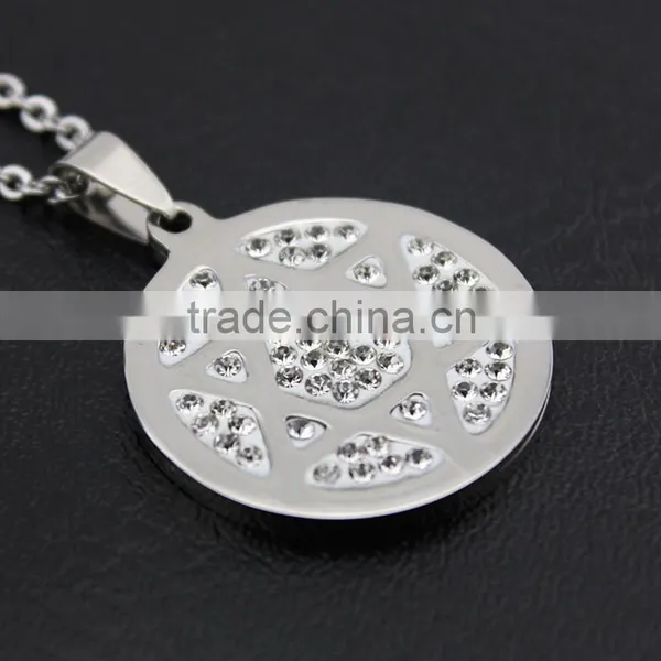Full Rhinestone Titanium Steel Six-pointed Star Pendant Necklace Wholesale photo-2