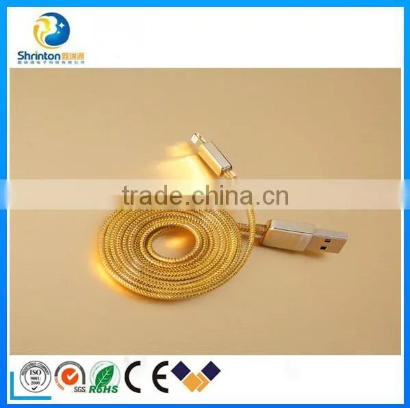 1M Length Fast Noble Charge Remax Gold Data Line Usb Charging Cable for Smartphone . photo-2