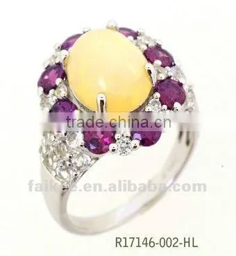 Ethiopian Opal Rings, New Style 925 Silver Rings