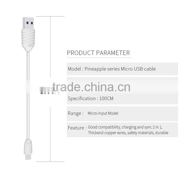 Golf Pineapple Series 1M 2.1A Quick Charging Micro USB Charging Cable for Samsung S7 Edge for HTC Cheap Sync Data Cable MT-5755 photo-6