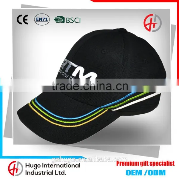 Hot!!! High Quality Durable Embroidery Outdoor Sport Curve Custom Promotional Black Colour Cotten-dacron Textile Baseball Hat photo-2