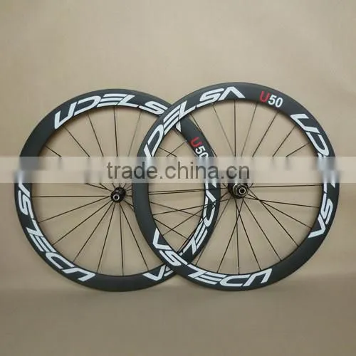 UDELSA 23mm Wide 50mm Carbon Clincher Wheelset T700 For Road Bike
