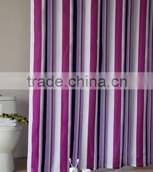 Cotton Polyester Easy Intall Reinforce Fabric Shower Curtain
