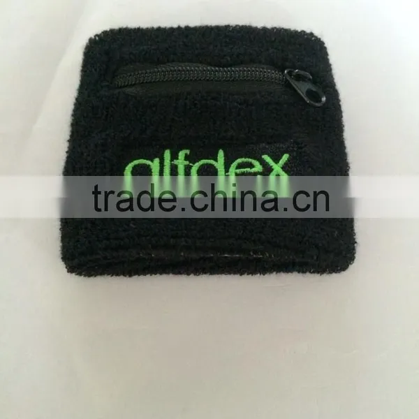 Hot Sales Personalized Cotton Sports Wristband With Zipper Pocket photo-4