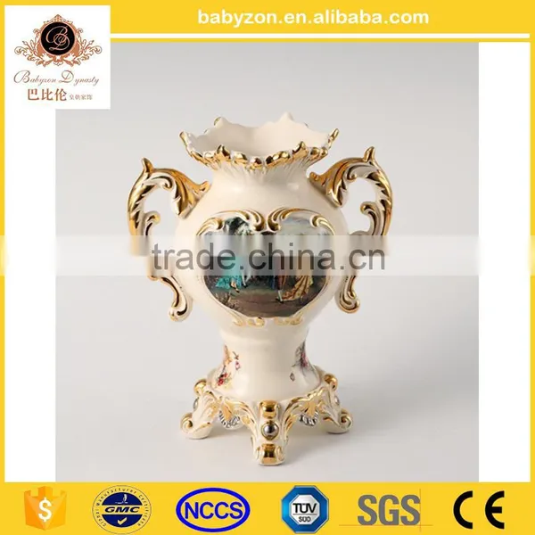 China Flower Vase Gilted Home Decor Ceramic Porcelain