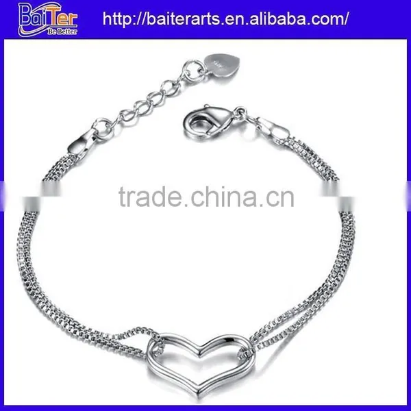 New 925 Sterling Silver White Diamond Tennis Heart Bracelet Cubic Zirconia Tennis Bracelet photo-6