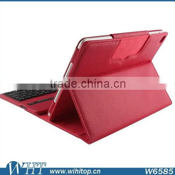 Litchi Pattern PU Leather Flip Stand Case Silicon Keyboard Cover for IPad Air 2 photo-3