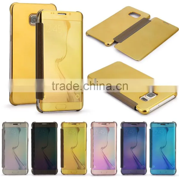for Galaxy S7 Edge Case, Acessor-Z Fashion Luxury Glossy Mirror Clear View Smart Date/Time Premium photo-2
