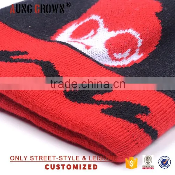 Hot Sell 100% Acrylic Pom Pom Custom Knitted Acrylic Beanie photo-3