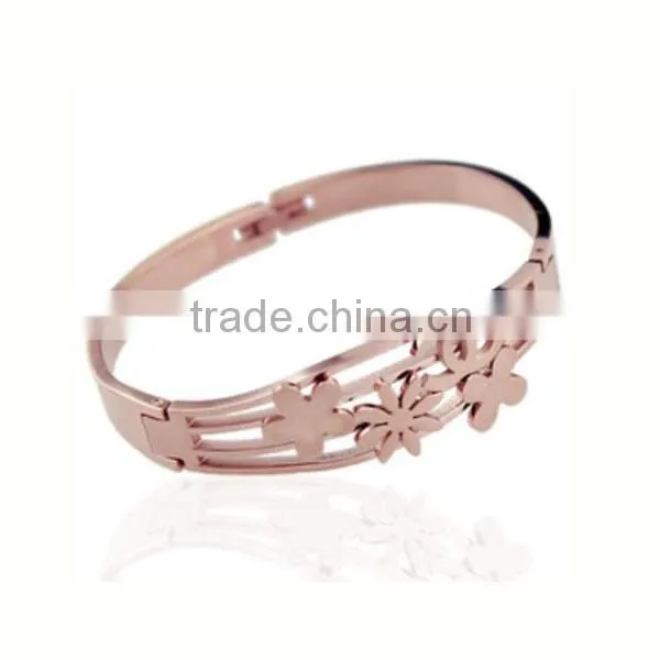 2014 Rose Gold IP Bracelets & Bangles Modern Bangles and Bracelets Changeable Bangle Bracelet Filled in Stainless Steel LB8438