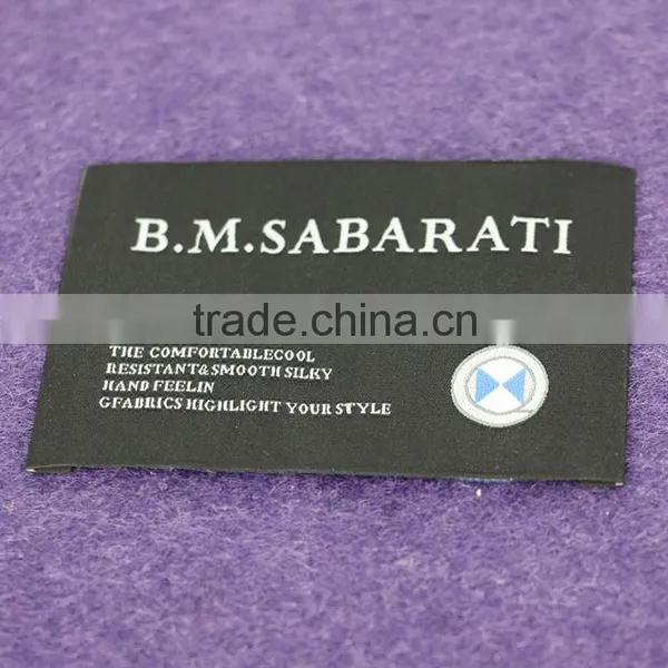 2016 High Density Computerized Woven Label Machine Sew On Neck Woven Label For Garment With Business Men's Suit Style photo-6