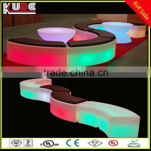 Popular Bar Stylish Rechargeable Plastic LED Bar Stool With Cusion photo-3