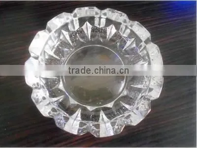 Round and Square Office Glassware Cigar Ashtray Glass Ashtray Heavy Leaves Engraved Colors photo-4