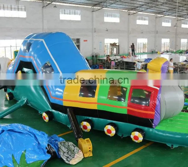 2016 Sunjoy Hot Sale Inflatable Giant Locomotive Caterpillar Obstacle Course Toys for Kids and Adults photo-6