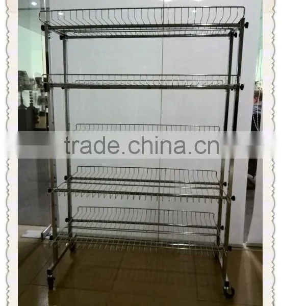 Modern Style Chrome Plated High Heel Shoes Display Rack photo-2