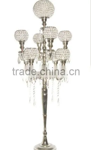 2016 Hot Product Crystal Beads Candelabra Wedding Centerpieces photo-3