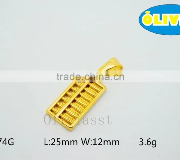 Olivia 2016 New Fashion Modern 316 Stainless Steel Cast Metal Ancient Calculator Abacus Pendant