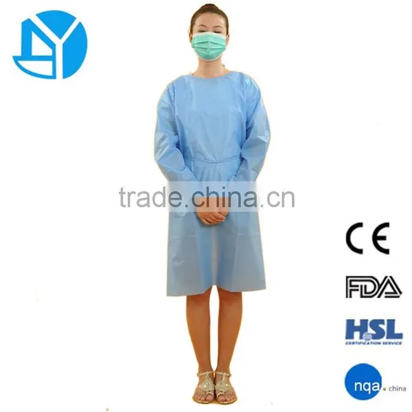 Spunlace Nonwoven White Long Sleeved Protective Gown photo-6