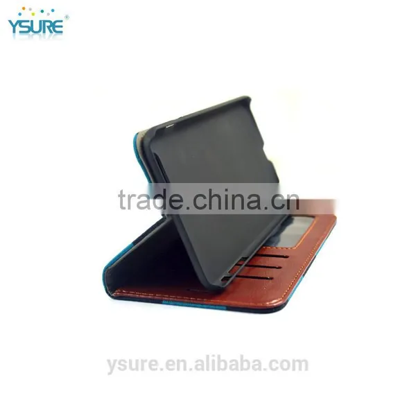 Blue Chess Pattern Fabric Book Style Leather Phone Case For Asus Zenfone 2 With PVC ID and Credit Card Slots photo-5