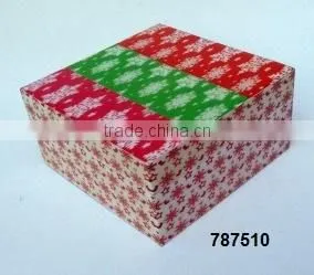 Wooden Box Painted White & Red Flower