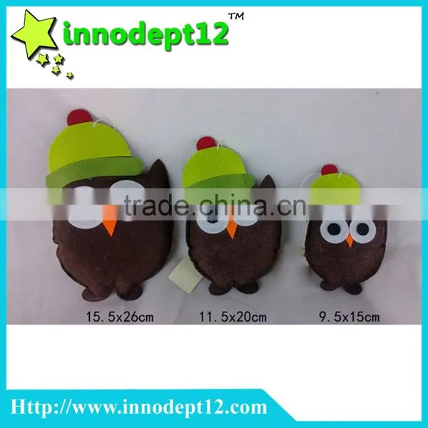 2016 custom key chain, non-woven owl decorative hanging chain