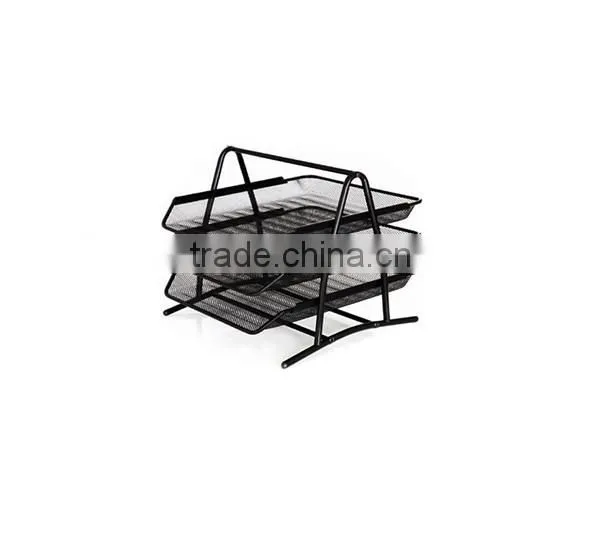 office metal file tray metal 3 tier desk rack