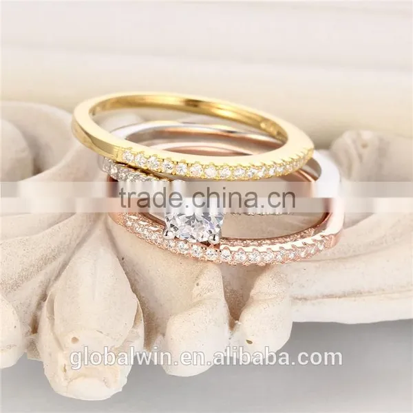 FR029B Fashion Latest Diamond 14k Gold Finger Weding Ring Jewelry For Women photo-2
