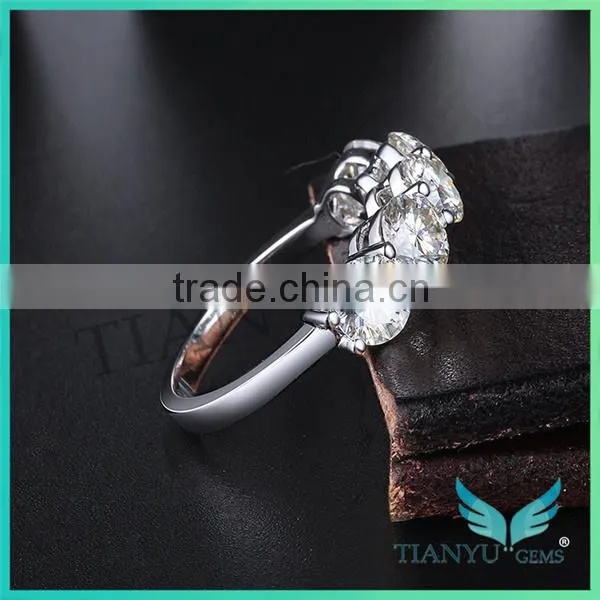 New Style Fashion Artificial Diamond Jewellery 925 Sterling Sliver Wedding Rings Round Cut Moissanite Gems for Rings Price photo-3