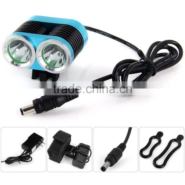 Dark Night K2C Bicycle Accessories Light 2 x XML-T6 LED Aluminum Bike Headlights Taillight Lamp - 2400LM 3 Modes 7000K photo-2