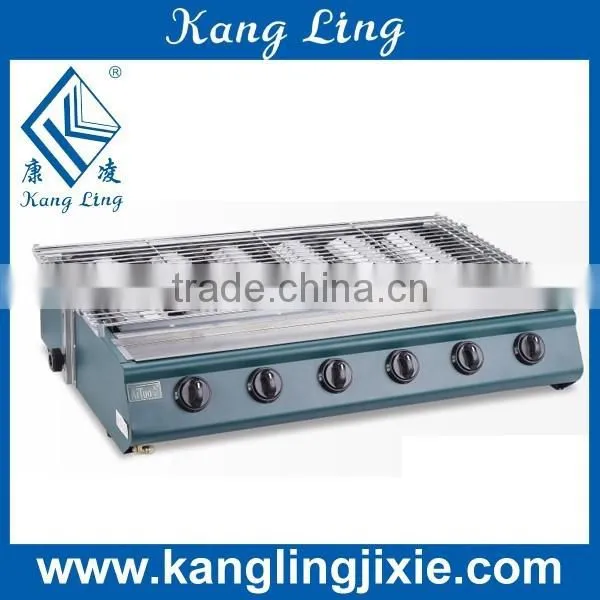 2015 Gas Fuel Smokeless and Environmental Meat Barbecue Grill Machine With Small Heads / Big Heads photo-3