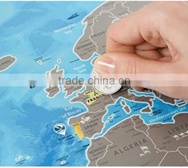 Detailed World Map With Scratch off Stickers Large Size and Tube Packaging AMA-08 photo-3