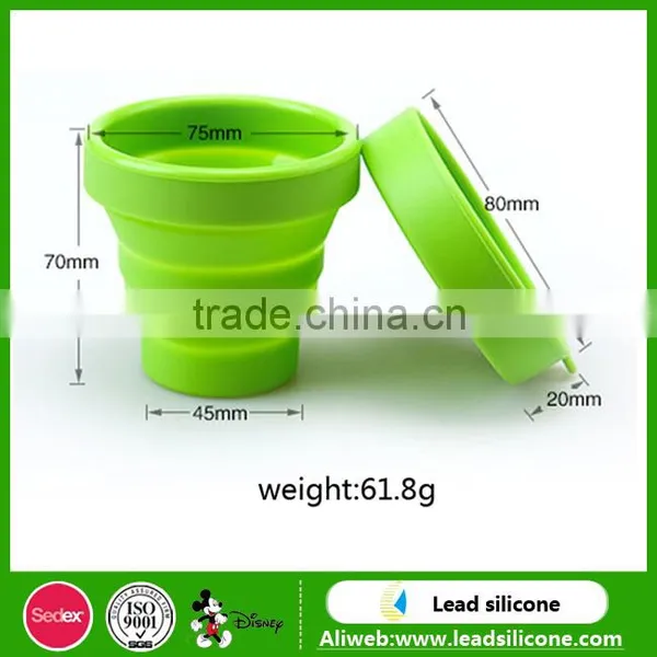 Heat Resistant Collapsible Double Wall Glass Cup With Silicone Lid photo-2