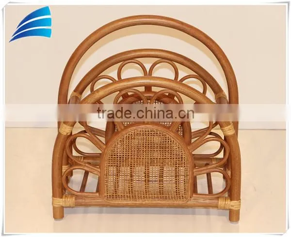 Rattan Wicker Magazine Newspaper Rack Holder With Handle photo-3
