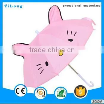 2016 Wholesale Lovely Cartoon Cat Ears Customized Umbrella,popular Small Stick Animal Style Child Umbrella photo-2