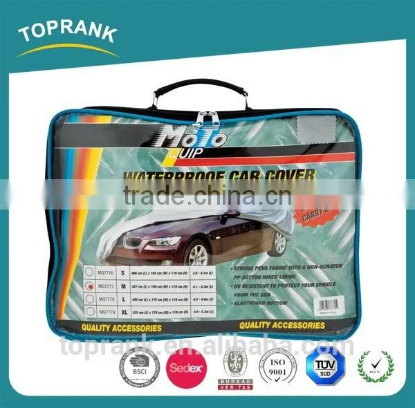TOPRANK 483X175X119CM Grey PEVA Folding Car Body Cover Waterproof Sun Protection Car Cover photo-3