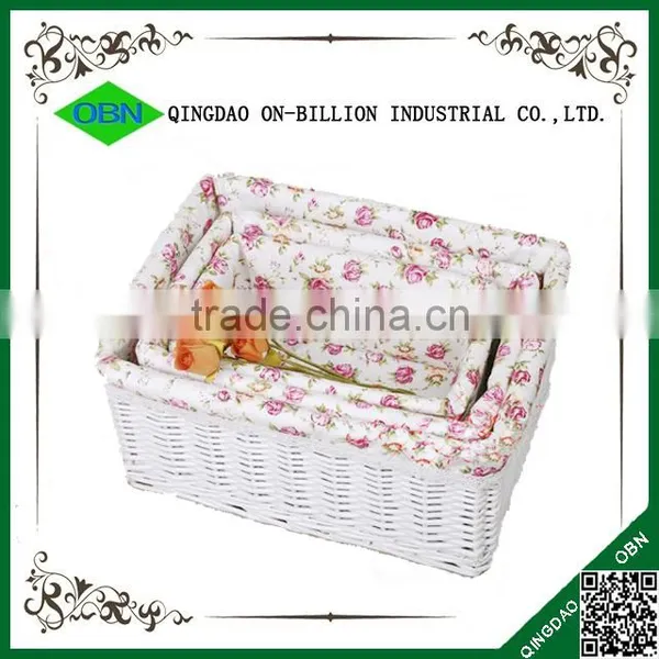 Wicker Storage Xmas Gift Hamper Basket With Linning With 3 Sizes photo-3