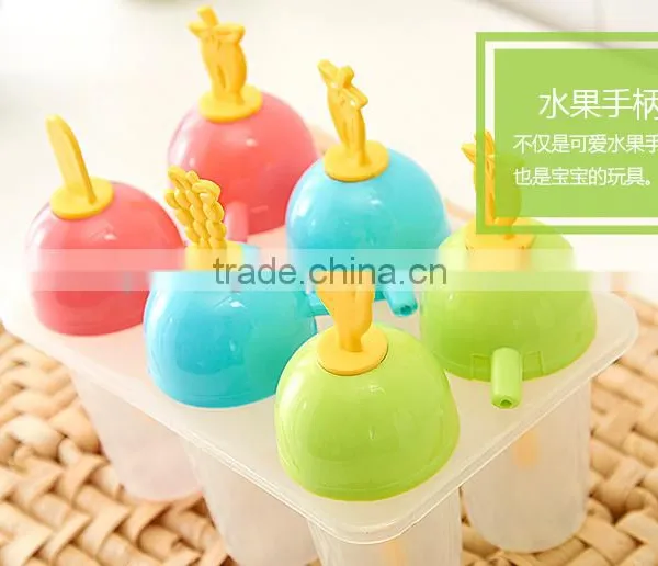 FRUIT Shape Kitchen FrozenIce Pudding Pops DIY Mold 6 Compartments photo-5