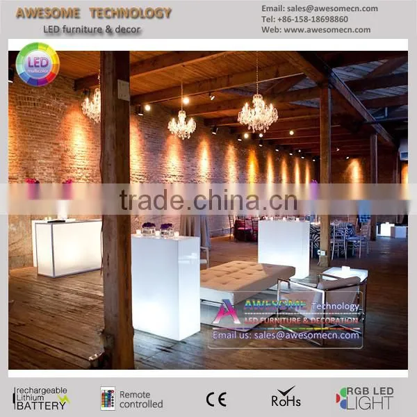 High-gloss White Acrylic Framed Modular Lighted Portable Pedestals (TA110A) photo-3